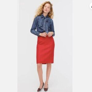 J. Crew Red Wool No.2 Pencil Skirt - Size 4